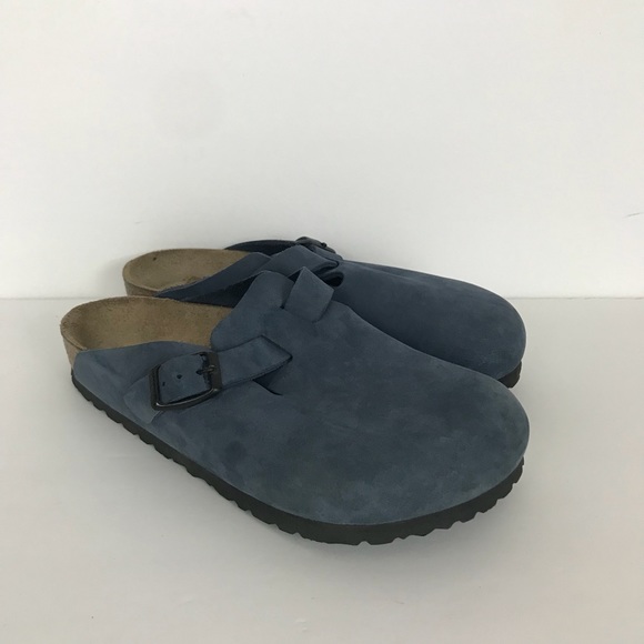 birkenstock boston blue suede
